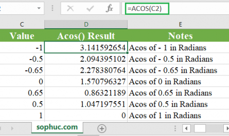 ACOS function 445x265 - How to use the Excel ACOS function
