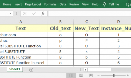 Excel SUBSTITUTE Function 1 445x265 - How to use the Excel SUBSTITUTE function