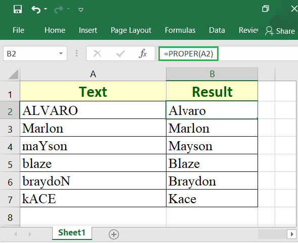How to use the Excel PROPER function
