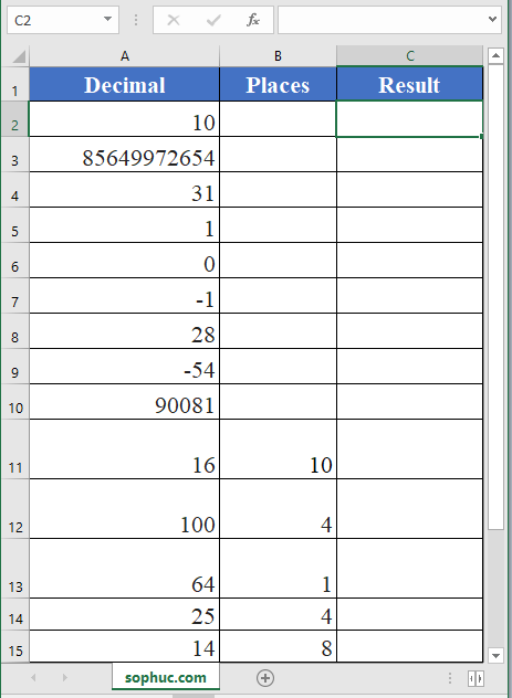 DEC2HEX Function 1 - How to use HEX2DEC Function in Excel
