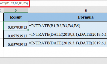 INTRATE Function in Excel 1 445x265 - How to use INTRATE Function in Excel